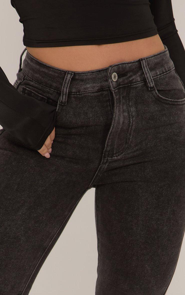 Mid Rise Kick Flare Stretchy Jeans In Black Denim | EGO UK | EGO