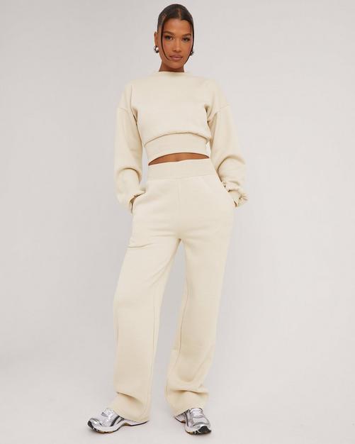 Sporty Crop Top and Pocket Detail Jogger Tracksuit Pant Set – sunifty