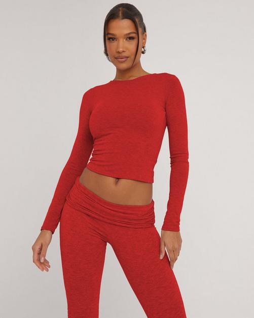 Red Lace Open Back Crop Top, Red from Missguided on 21 Buttons