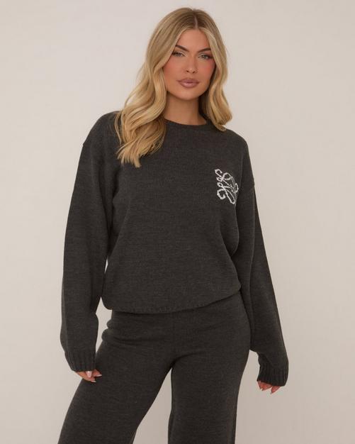 Crew Neck Vest Top In Grey Cable Knit | EGO Crew Neck Vest Top In Grey Cable Knit | EGO