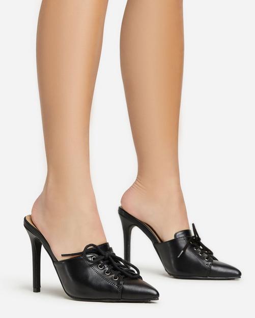 Black mules hotsell heels closed toe