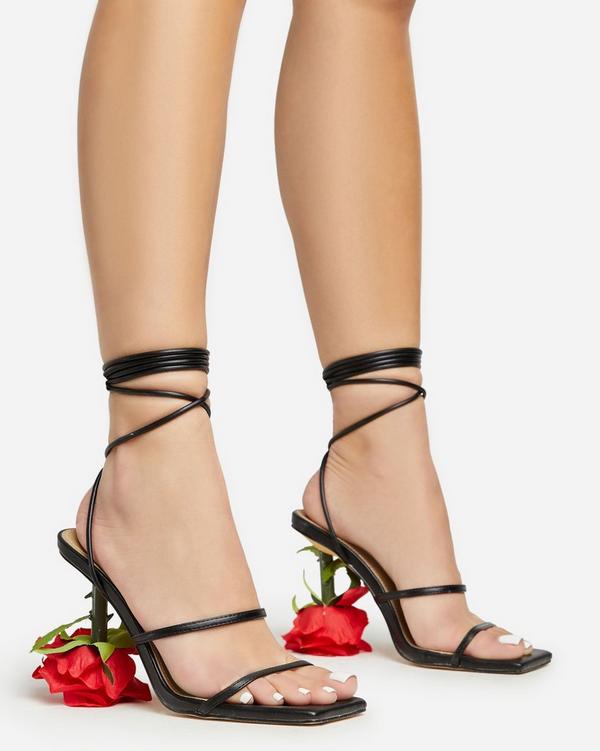 Strap lace up outlet heels