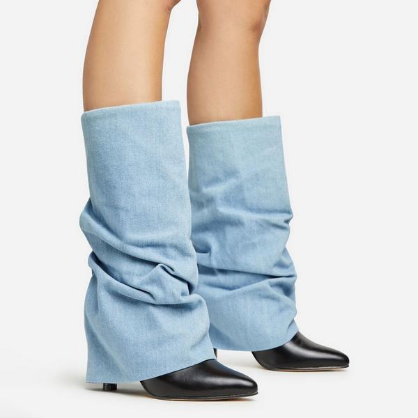 Blue suede deals slouch boots