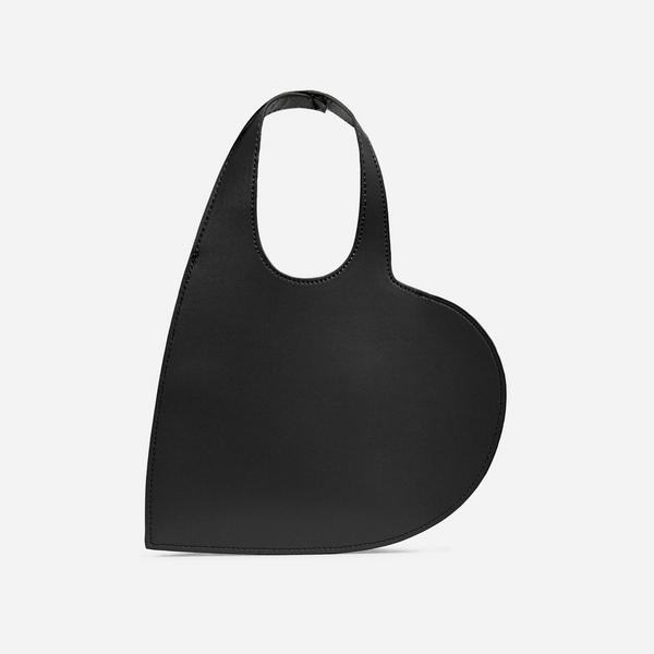 Faux Leather Cutout Heart Handbag