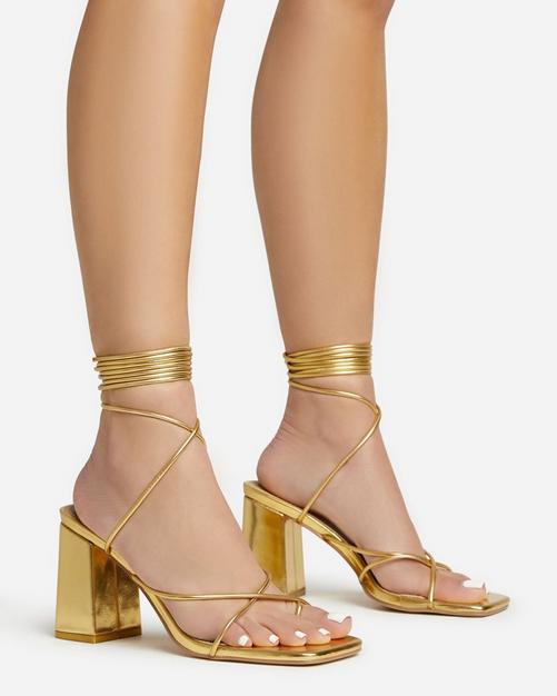 Gold strap up discount the leg heels