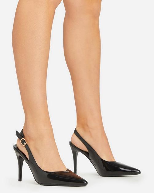 Black open toe store pumps