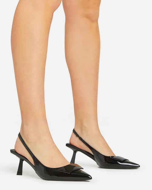 Black court clearance mid heels