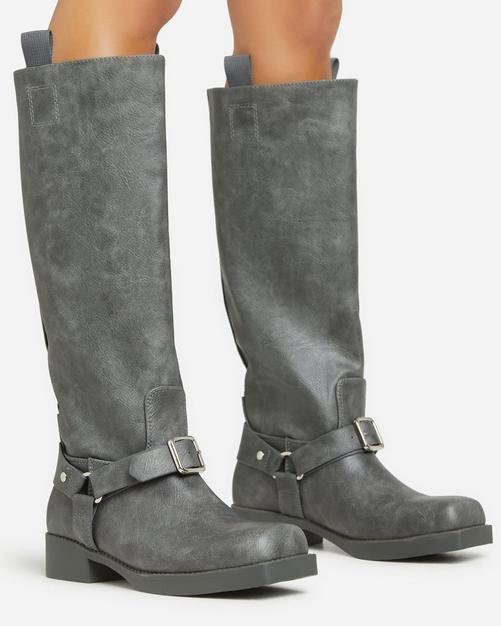 Knee length biker outlet boots