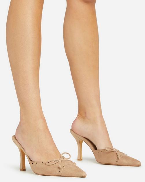 Mule peep toe store heel