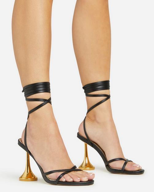 Lib Peep Toe Stiletto Heels Ankle Buckle Straps Lace Up Summer