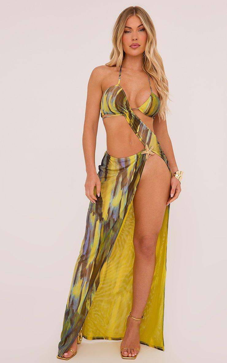 green dress with yellow fish Emerald Fish Scale Dress main image 0