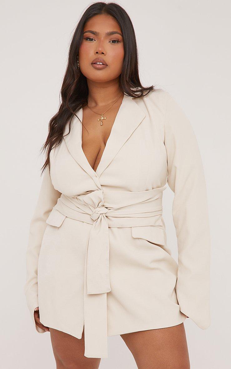 open lace back dress Plus Size Boss Babe Blazer Dress main image 1