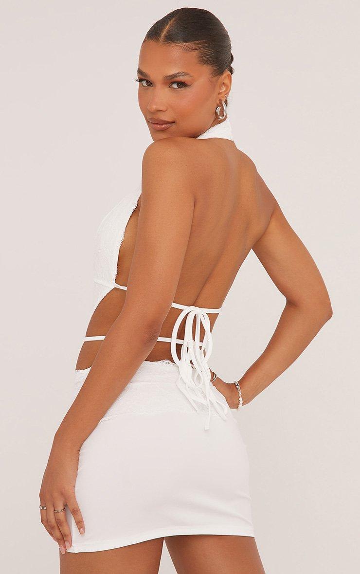strapless open back dress Miss Circle Women's Tala White Sleeveless Pleated Preppy Mini Dress - White main image 1