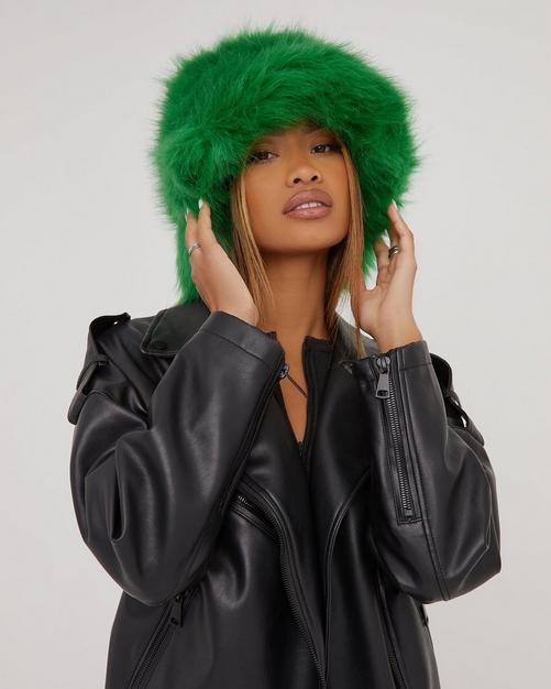 Oversized fur store trapper hat