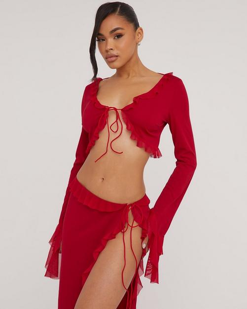 Hot Women's Transparent Set Of 2 Lace Camisole Split Set Multi