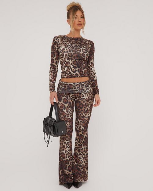 I Saw It First Printed Slinky Flared Trousers Co-Ord