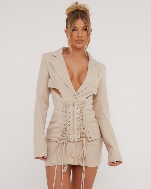 Champagne Contrast Underwired Strappy Romper