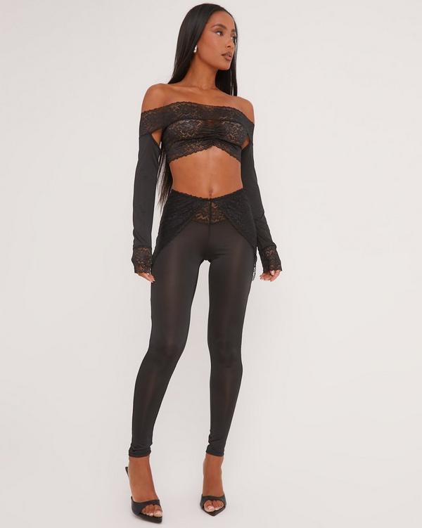 Cropped hot sale lace leggings