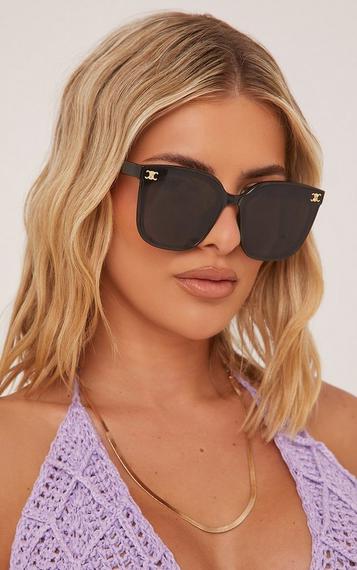 Square Shaped Side Detail Sunglasses In Black | EGO Shoes Square Shaped Side Detail Sunglasses In Black | EGO Shoes