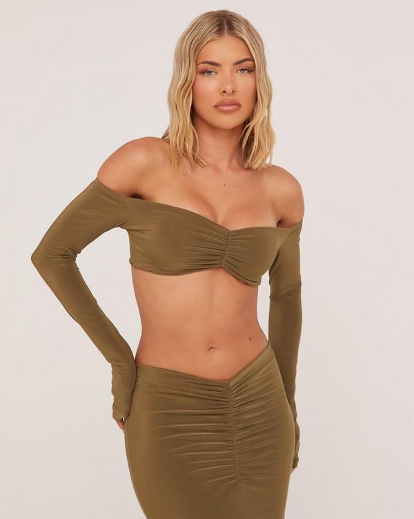 Bardot ruched top online