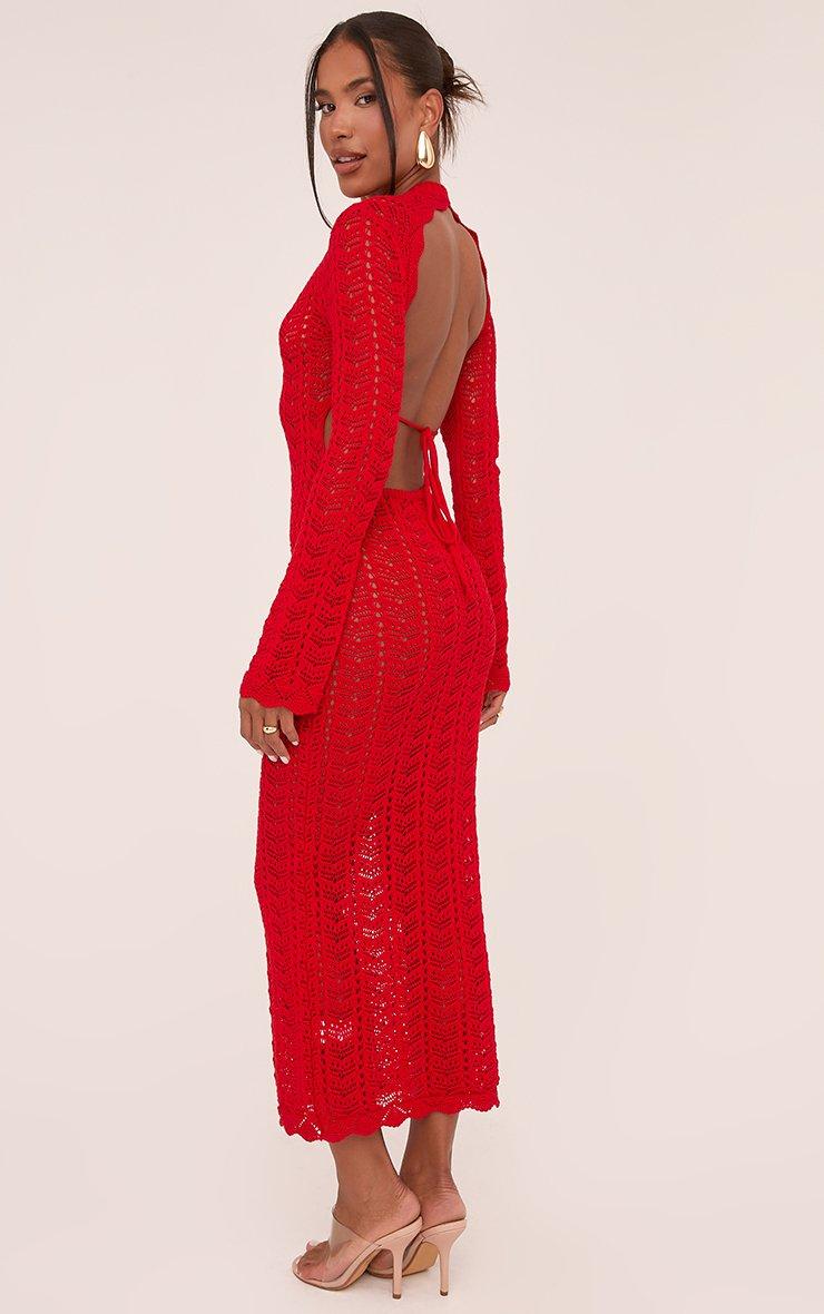 white christmas dresses Circle Fringe Crochet flocking Midi Dress – Grit and Grace