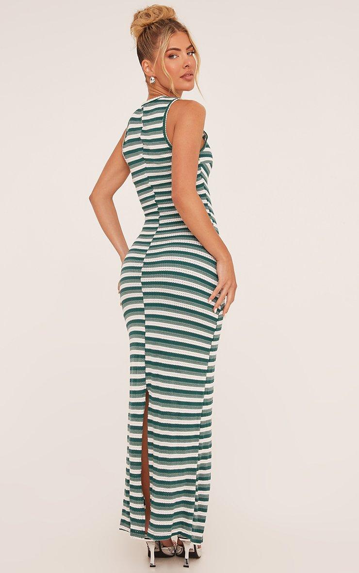 Cupped Detail Maxi Racer Dress In Green Stripe | EGO US | EGO
