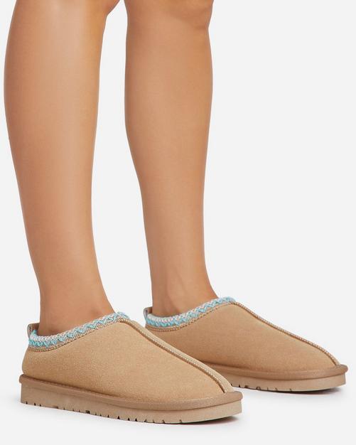 Miss Selfridge Volcan taupe blackless chain detail slipper