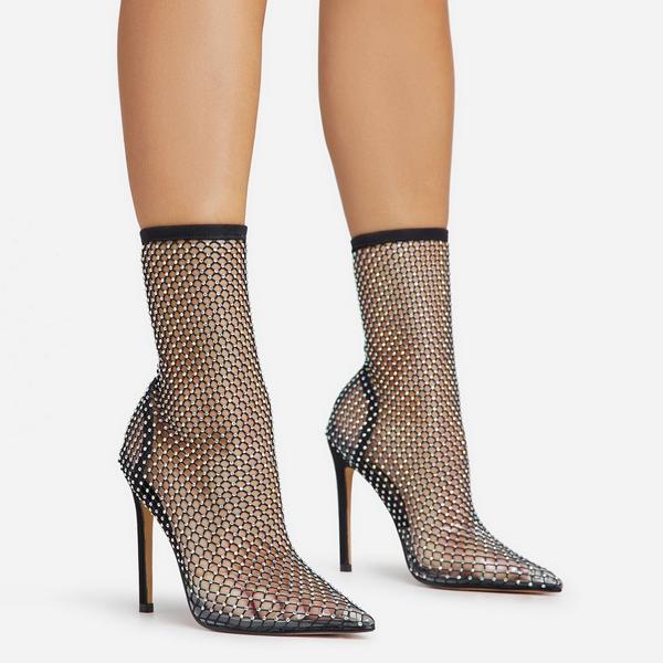 Fishnet sale boot heels