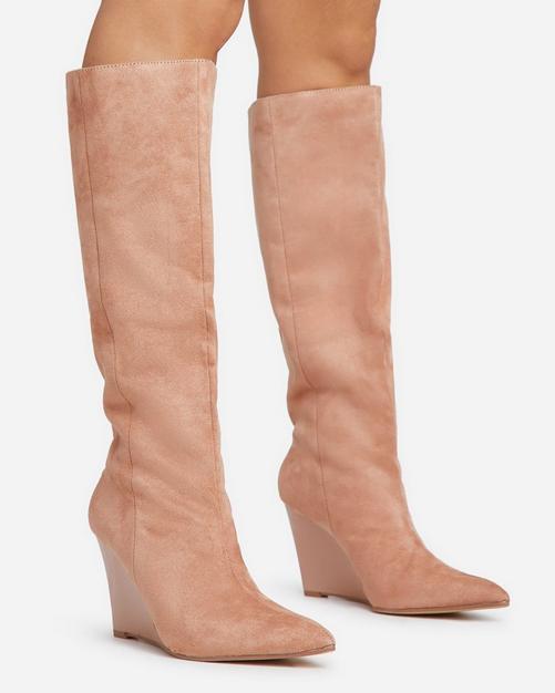 Nude hot sale suede booties