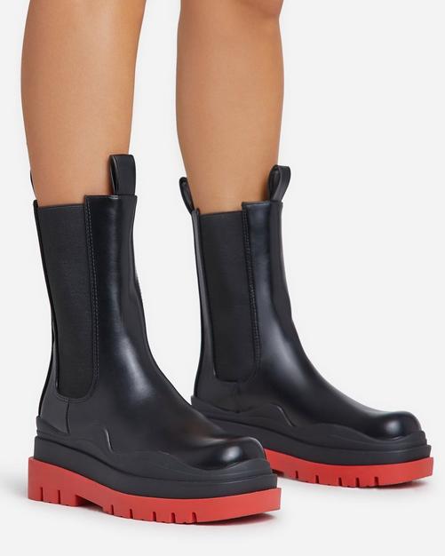 Womens chunky black on sale boots