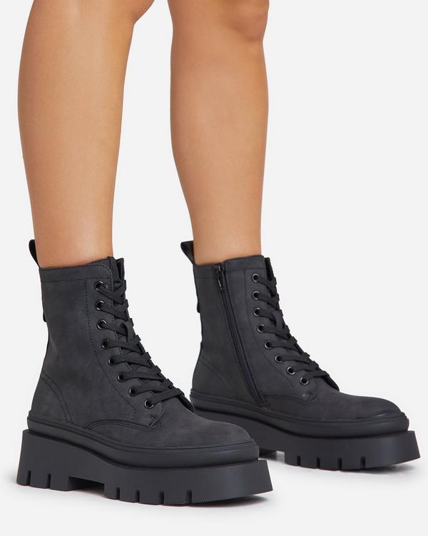 Lace up shop ankle biker boots