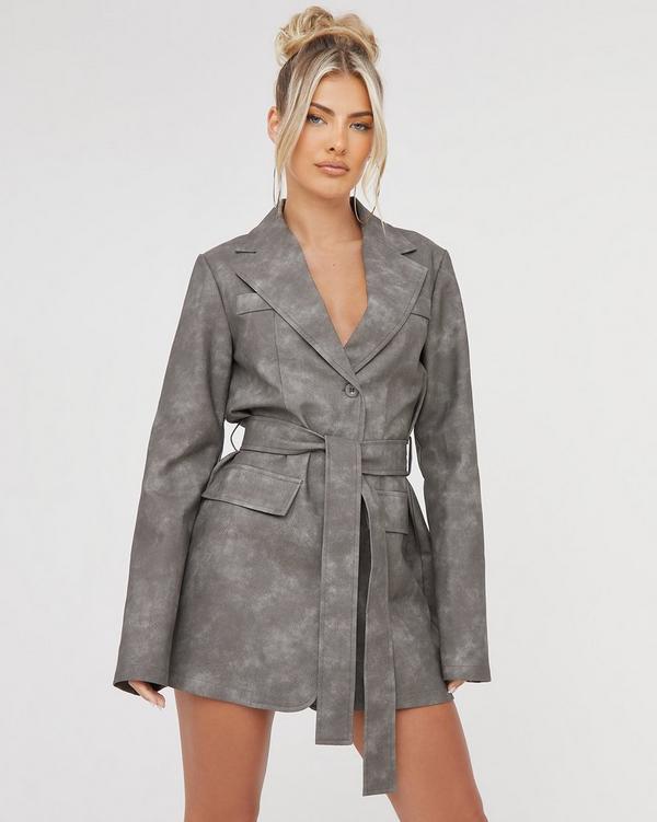 Belted pocket detail blazer dress new arrivals