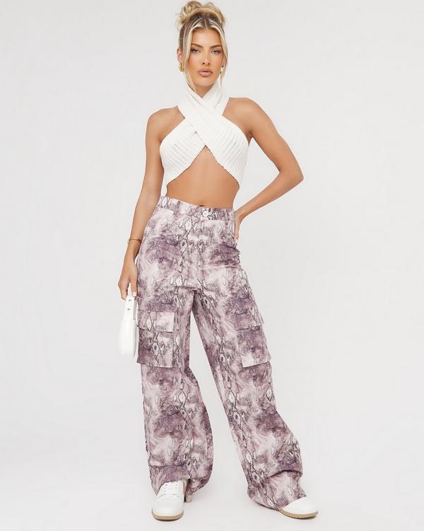 High waist snake print trousers deals