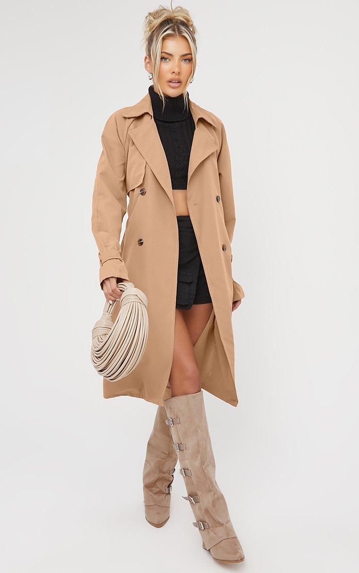 Mid Length Oversized Trench Coat In Stone | EGO US | EGO