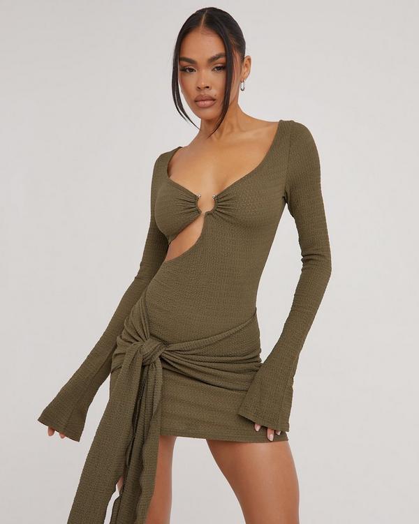 Long sleeve outlet cut out dress