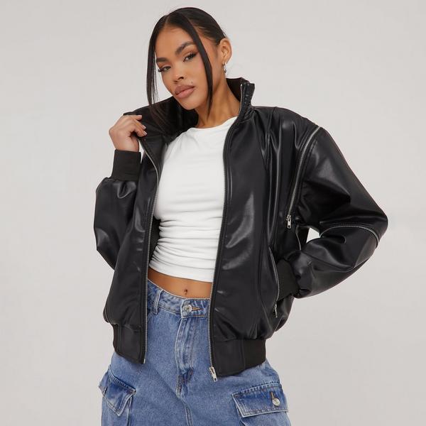 Bubble cropped bomber on sale jacket