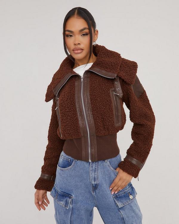 Cropped hotsell aviator jacket