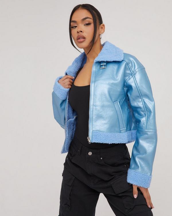 Metallic 2025 aviator jacket