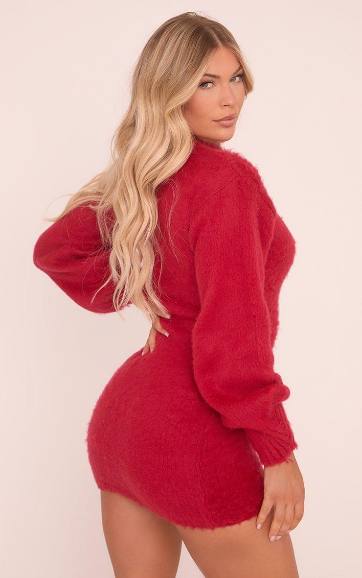 strapless open back dress Red Embroidered Balloon Sleeve Mini Dress Small