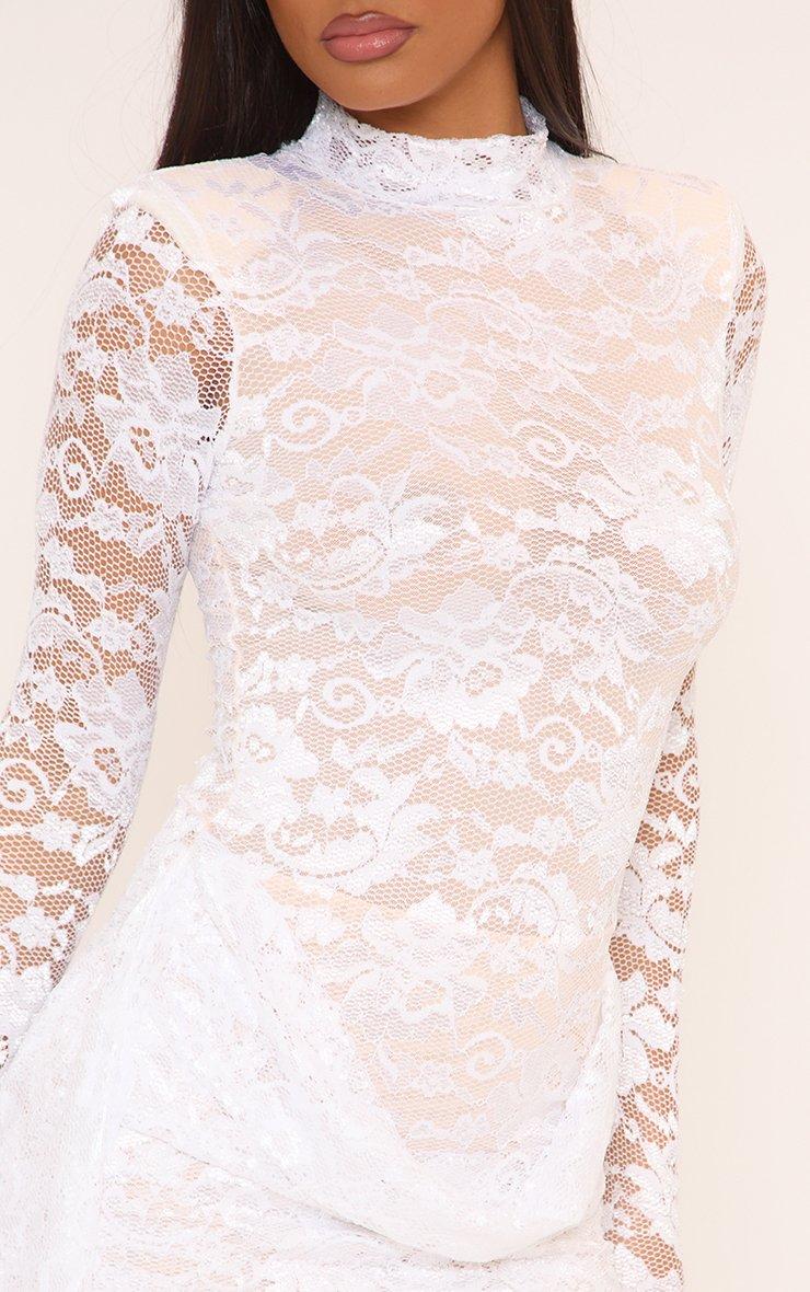lace high neck dress white Long Sleeves Short Wedding Dresses A-Line Illusion Black / US2 Aisle ready. High Neck Modest Wedding Dress,long