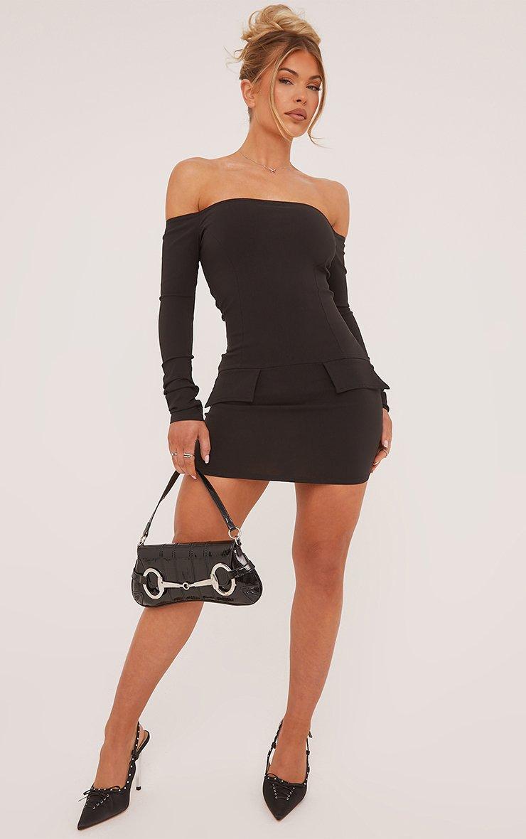 Bardot Tailored Mini Bodycon Dress In Black Woven | EGO US | EGO