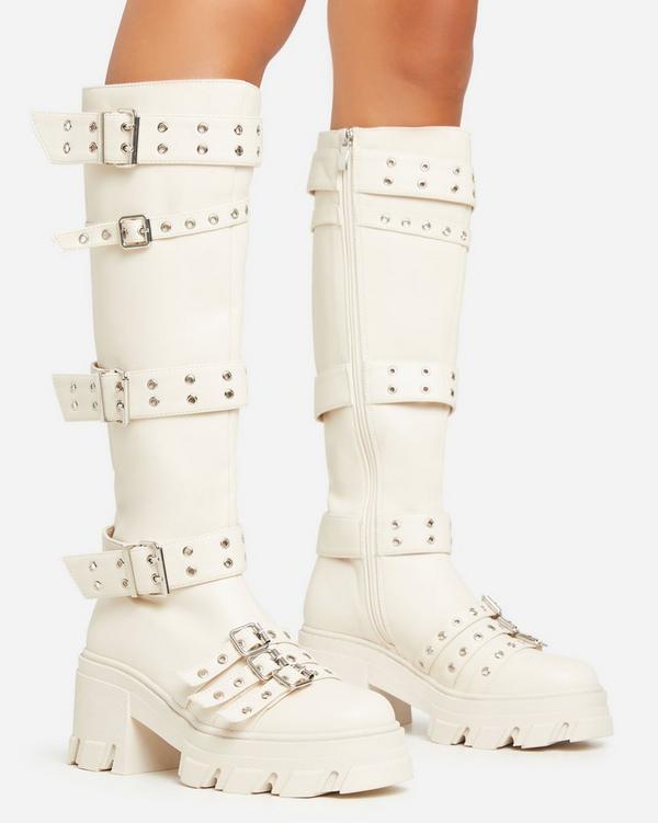 Cream 2025 biker boots