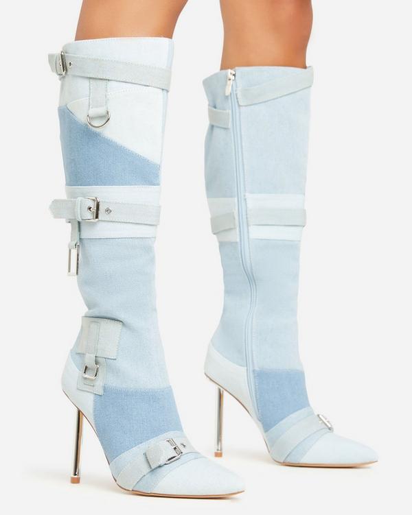 Buckle strap heeled clearance boots