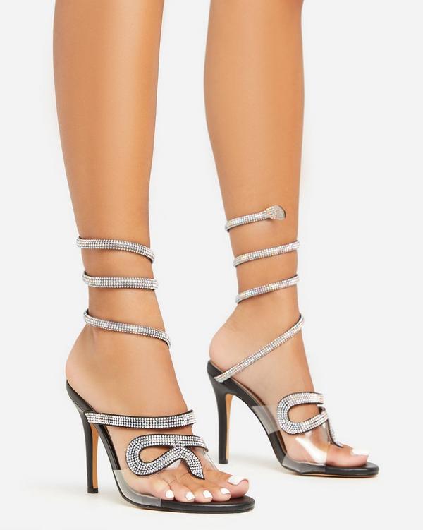 Clear discount wrap heels