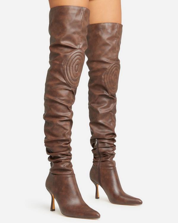 Faux leather over the hotsell knee boots