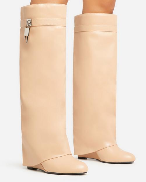 Neutral knee outlet high boots