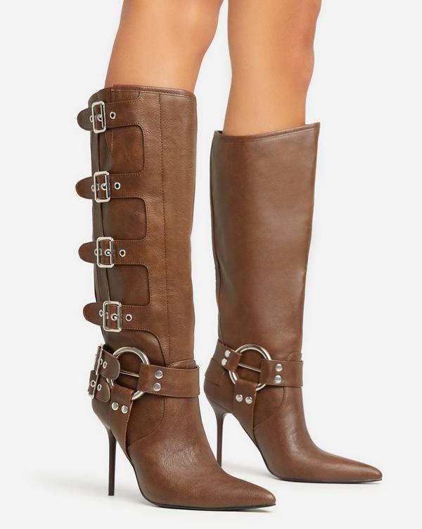 Mid calf deals biker boots