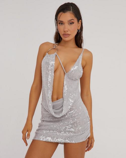 Silver Sequin Dresses for Women - Up to 70% off