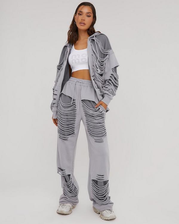 Grey joggers best sale tie waist