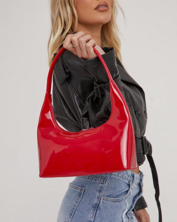 Red patent leather discount bag